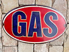 Blechschild Gas Benzin 57 cm Deko US Tankstelle Diner Garage Werkstatt Oil Pump