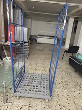 Rollbehälter Euronormkisten Metall - 3-seitig - Nutzhöhe 1320 mm - Rollpl Blau