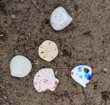 5 Muscheln  KERAMIK - Maritim