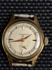 Vergoldete mechanische Damenarmbanduhr Junghans