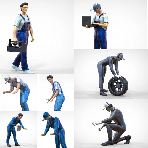Mechaniker figuren set - set, 1:50