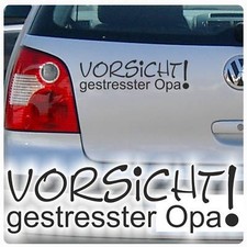 Autoaufkleber Vorsicht gestresster Opa Auto Aufkleber Sticker Tattoo A4022