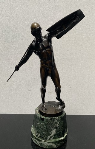Bronzefigur krieger mit - bronzefigur,,