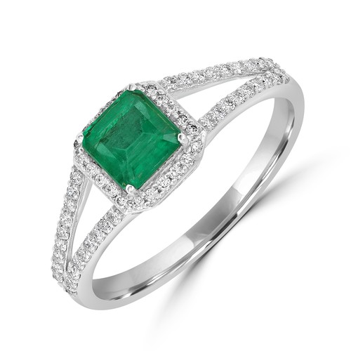 18k weißgold smaragd ring - weißgold,