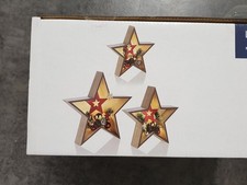 3er Set LED Holzsterne NEU