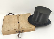 Antik Welt-Klapphut Zylinder Hut Chapeau Claque im Hutkoffer Silvester Hochzeit