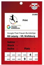 Ticket Frauenfußball RB Leipzig - VfL Wolfsburg