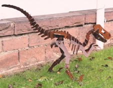 Dinosaurier T Rex Raptor in 3D Edelrost Garten Dino 3D