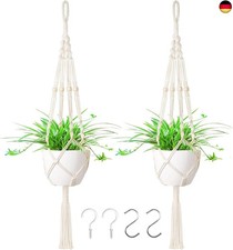 Makramee Blumenampel Baumwollseil Hängeampel, 2er Set Blumentopf Hängend Boho D