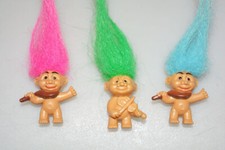 3 Troll Figuren   Vintage  Figur Kobold Schlüsselanhänger aus den 90iger