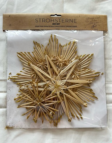 Strohsterne 3er set - 3er, groß