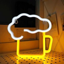 LED Neon Bier Schild - Leuchtreklame & Wanddeko | 3D Neonlicht für Bar & Pub