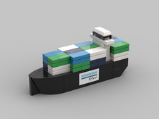 Mini Containerschiff mit Logo – bedrucktes Baustein Marketing Set ab 1 Stück