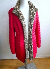 PFEFFINGER 2in1 WENDE WINTER MANTEL Steppmantel Rot + Fake Fur LEO Mantel Gr. M