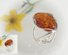 Bernstein ring silber - ring, 925