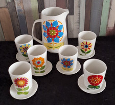 Villeroy &Boch, Saft Krug mit 6 Bechern und Unterteller, 70er Jahre