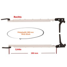 Fensteraussteller 280 mm Re + Li Klick Klack Polyplastic Aufsteller z. Schrauben