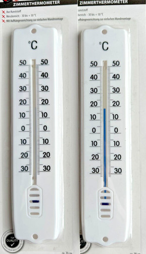 Thermometer 20cm kunststoff - 2x,