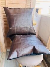 2er Set Hochwertiger Krokodilleder Deko Überwurf Kissenbezug