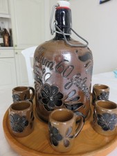 Steingutflasche mit 6 Stamper