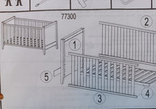 Babybett Cielo (Kiefer massiv, weiß) mit Ersatzseiten für Umbau zum Kinderbett