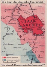 Historische Sachkarte "Wo liegt das deutsche Saargebiet?" - Dietrich Reimer Berl