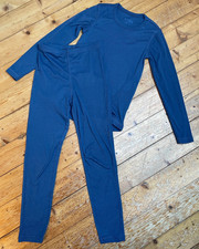 Tchibo lange Unterwäsche Skiunterwäsche Unterhose Gr 122 128 blau Winter