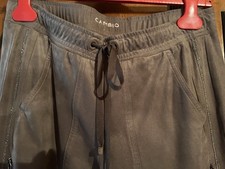 CAMBIO Hose M 38 ♥️ Leder Optik Cargo Glitzert Grau/Braun Taube