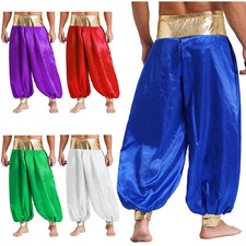Herren Metallic Patchwork Aladinhose Arabische Hose Orient Prinz Aladin Kostüm