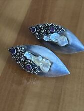 Ohrstecker Silber 925  Edelsteine Bergkristall Obeliske 