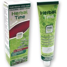 4x Herbal Time Haarfarbe mit 100% Bio Henna Creme Pflanzen Naturhaarfärbemittel