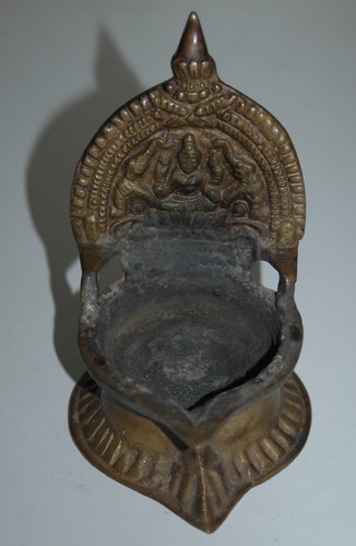 Alte bronze öllampe - indien,