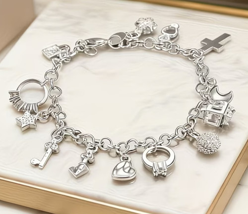Charm armband 925 silber look - armband,