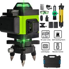 Kreuzlinienlaser Grün 4x360°,Selbstnivellierend Laser Wasserwaage 16 Linien IP54