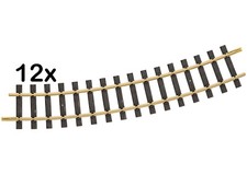 12x Gleis gebogen Messing