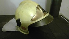Feuerwehrhelm Dräger Gallet gebrauchter Einsatzhelm mit Geschichte  *Goldvisier*