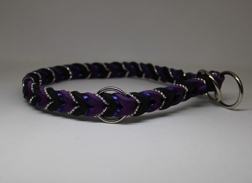Halsband fettleder geflochten - halsband,