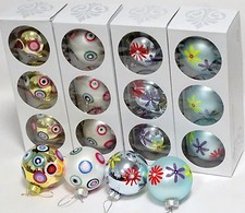 6 Stück Weihnachtskugeln Glaskugeln Ø 8 cm Christbaumkugeln Baumschmuck (2x3er)