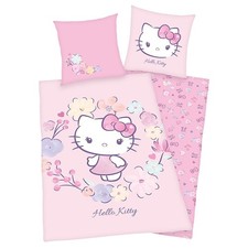 Hello Kitty Bettwäsche Kinderbettwäsche Bettbezug 135 x 200 cm / 80 x 80 cm