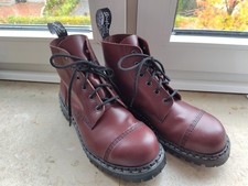 Solovair/Gripfast Made In England Oxblood Hi-Shine 6 Eye Steel Toe Derby Boot