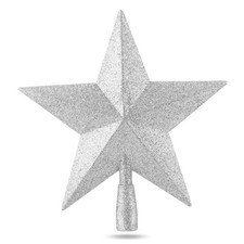 Stern silber christbaumspitze - silber,
