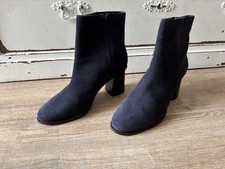 Neu Stiefeletten Wildleder Blau ZIGN 41 Ankle Boots Rund Blockabsatz