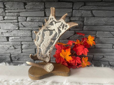 Geschnitztes  ABWURFSTANGE Damhirsch Luchs Fasan  Deko NEU!