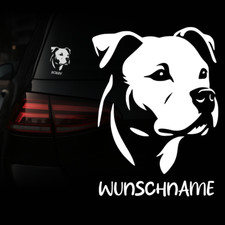 American Staffordshire Terrier Auto Aufkleber | Hund Wunschname | Sticker 544