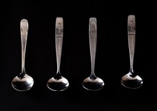 4 DDR Soßenkellen klein / siehe Bilder / VEB smalkalda / Gedenkkellen