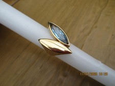 Pierre Lang Ring vergoldet hellblauen Stein 17,8mm Größe 56 edler Schmuck TOP