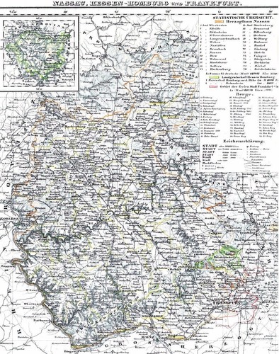 Landkarte hessen nassau - hessen,