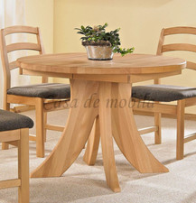 Massivholz Esstisch rund ausziehbar SILKE 120x120cm Kernbuche massiv geölt Tisch