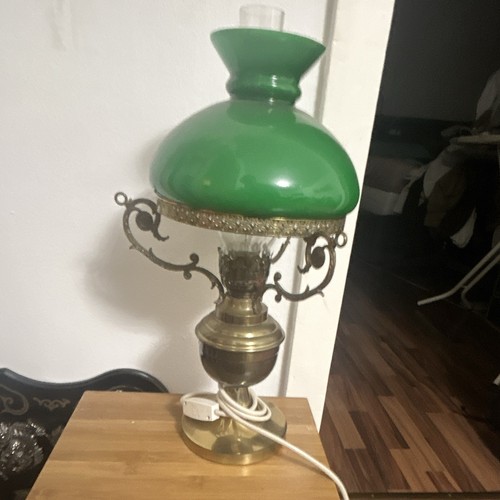 Tischlampe grüner glasschirm - grüner,