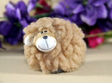 Deko Schaf aus Ton mit Fell in